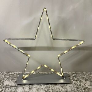 ⭐️ Pottery Barn Silver Star LED Light Decor